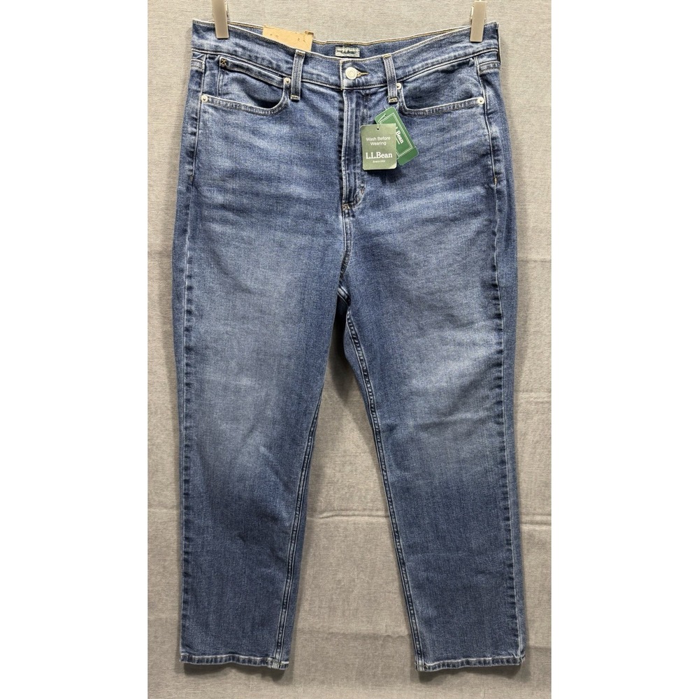 LL Bean Jeans Womens ClassicFit 207 Vintage Jeans Straight Leg High Rise 16 Reg
